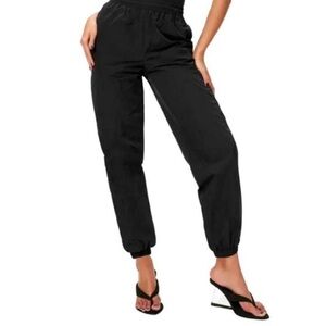 Good American Black Windbreaker Pants